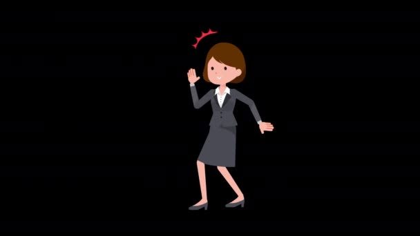 Una Scena Cui Una Donna Giacca Cravatta Con Sorpresa Illustrazione — Video Stock