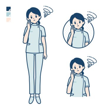 Sorunlu görünümlü genç bir hemşire.