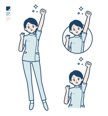 Yumruk pompası görüntüleriyle genç bir hemşire.