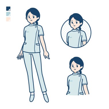 Rahat poz veren genç bir hemşire.