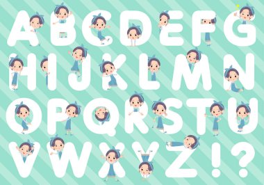 Alfabeyle dizayn edilmiş bir anne seti. Eğlenceli ifadeli karakterler çeşitli pozlar verir. Bu vektör sanatıdır..