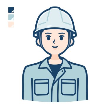 Üst vücut görüntüsüne sahip iş kıyafeti giyen bir adam