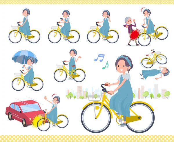 Şehir Bisikletine Binen Bir Grup Hamile Kadın Görgü Kuralları Sorunlarla — Stok Vektör