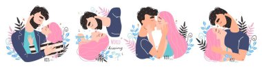 Aşık romantik çift öpüşüyor. Dünya Öpüşme Günü