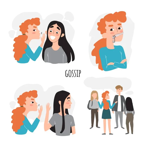 Barátság pletyka és titkok. Ne pletykálj. Gossip Girl-nek.. — Stock Vector