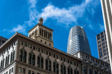 san franscisco manzarası görünümünü. modern ve antik mimari birlikte kombine. san francisco, Amerika Birleşik Devletleri.