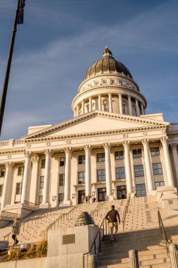 Salt Lake City Utah eyalet başkenti ön görünümü. Amerika Birleşik Devletleri.