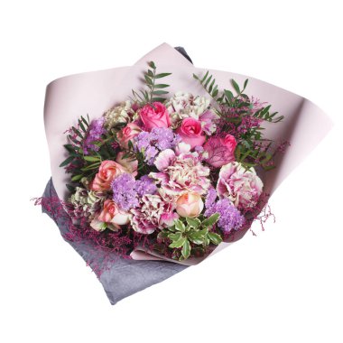 Beyaz arka plan üzerinde izole şenlikli buket.