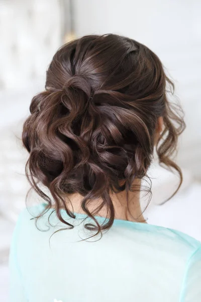 Visão Traseira Belas Noivas Penteado — Fotografia de Stock