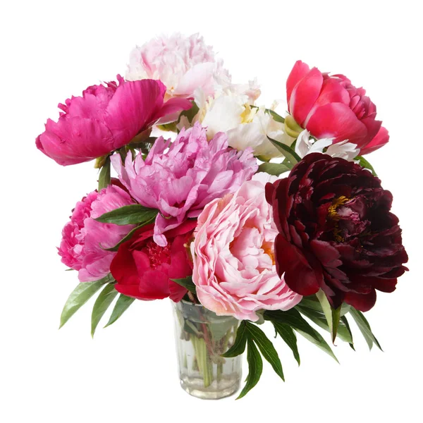 Beyaz arka planda izole şakayık şık bir buket.