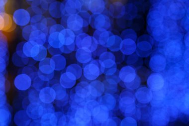 Mavi Noel ışıkları Soyut arka plan, bokeh.