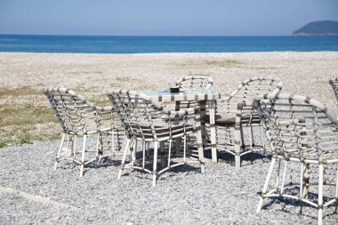 Sahilde açık havada Cafe, Karadağ, Bar.