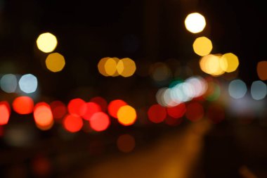 Soyut kentsel renkli gece ışık bokeh, defokus arka plan.