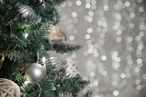 Juldekorationer Bokeh Bakgrund Från Lights — Stockfoto
