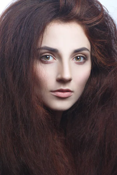 Краса Портрет Елегантної Дівчини Довгим Волоссям — стокове фото
