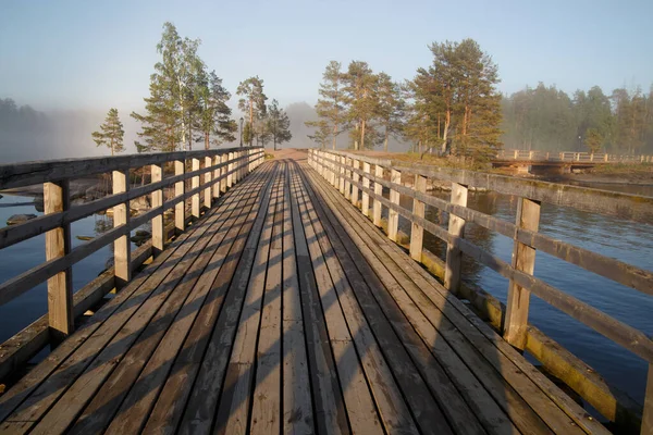 Old Wooden Bridge Valaam Karelia Russia — Stock Photo, Image