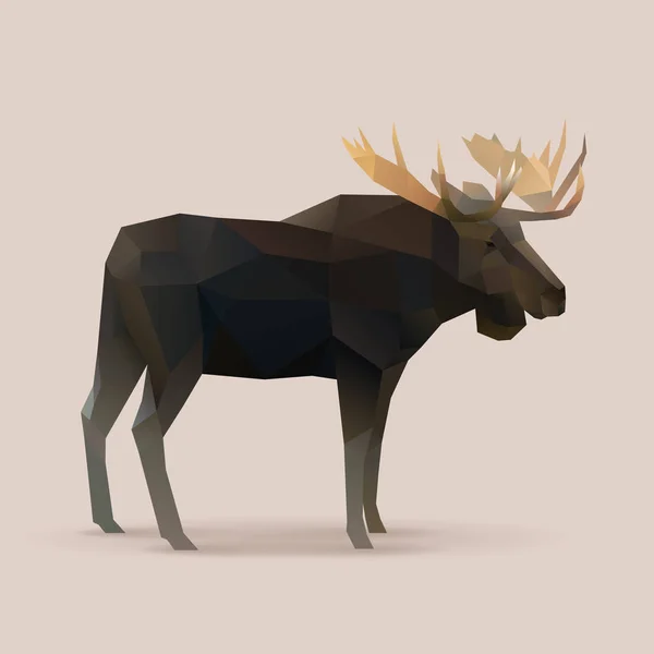 Moose Mužské Mnohoúhelník Vektorové Ilustrace — Stockový vektor