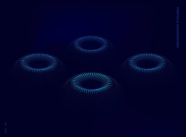 四粒子涡轮 矢量虚线插图 — 图库矢量图片