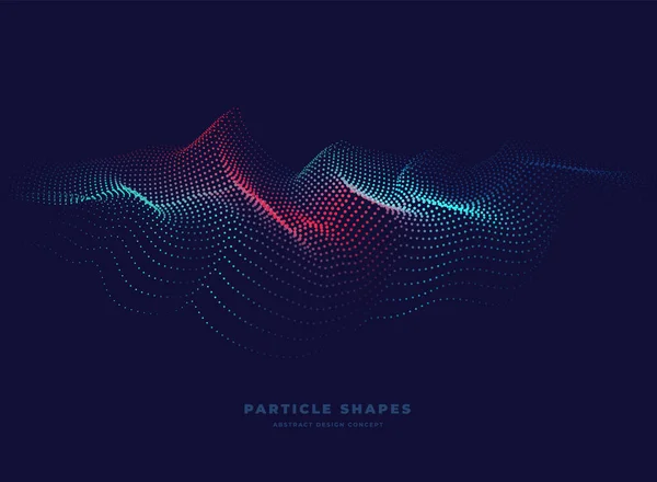 Particle Wave Abstract Dynamic Topographic Valley Wave Background Vector Illustration — Stock Vector