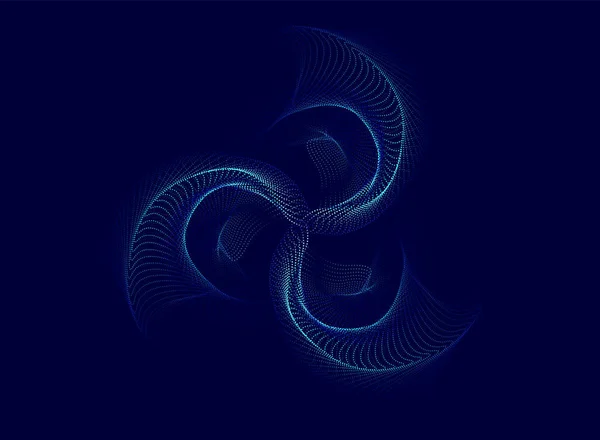 Onda Espiral Partículas Abstracta Fondo Dinámico Ilustración Vectorial — Archivo Imágenes Vectoriales