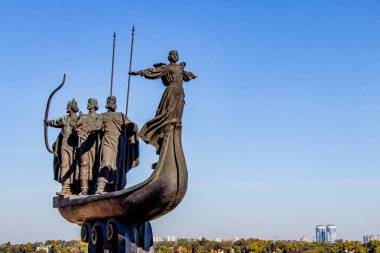 Kiev işaret yanak Horev ve Lybed Kiev, Ukrayna 06.11.2018 kurucuları için anıt