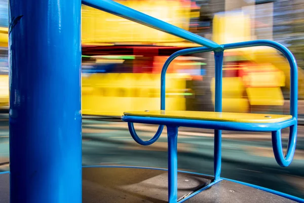 Siège Carrousel Tourne Avec Fond Flou — Photo