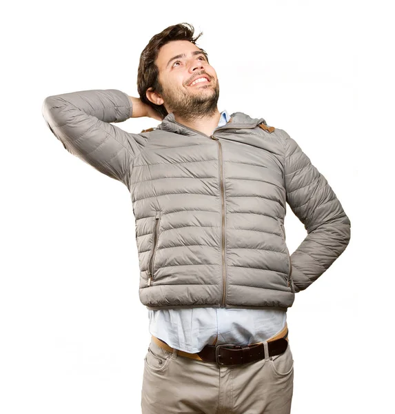 Happy Man Resting White Background — Stock Photo, Image