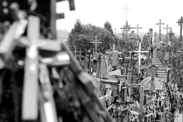 Viele Kreuze auf Friedhof — Stockfoto