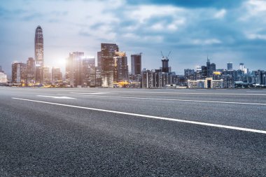 Yol Asfalt Asfalt Asfaltlama ve Şehir Mimarisi Skyline