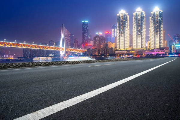 Road Ground and Urban Skyline Architectural Landscap