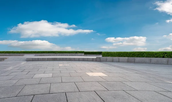 Empty Square Tiles Beautiful Sky Scenery — Stock Photo, Image