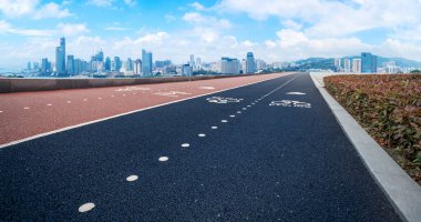 Yol Asfalt Asfalt Asfaltlama ve Şehir Mimarisi Skyline