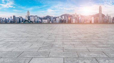 Panoramik Skyline ve Plaza Brick Open Buildin