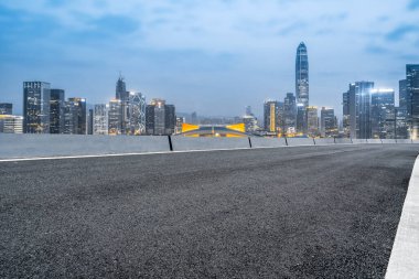 Yol Asfalt Asfalt Asfaltlama ve Şehir Mimarisi Skyline
