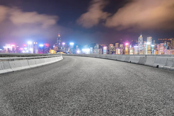 Panoramic View City Empty Road — Stock Photo, Image