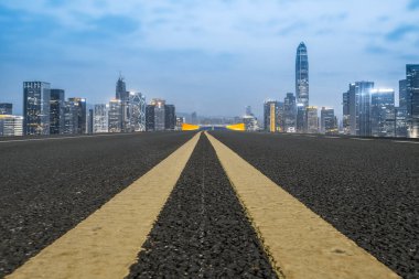 Yol Asfalt Asfalt Asfaltlama ve Şehir Mimarisi Skyline