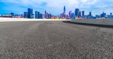 Yol Asfalt Asfalt Asfaltlama ve Şehir Mimarisi Skyline