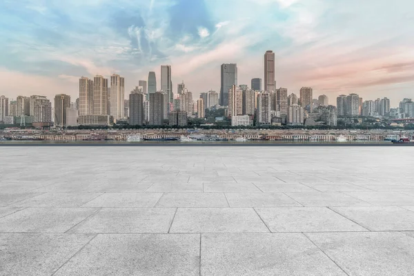 Niebo Miejskiej Panoramy Chongqing Pustym Kwadratowym — Zdjęcie stockowe