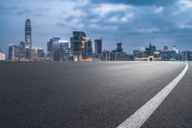 Yol Asfalt Asfalt Asfaltlama ve Şehir Mimarisi Skyline