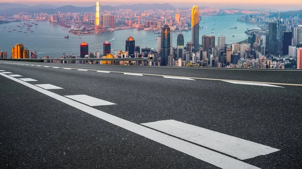 Blick Auf Die Stadt Leere Straße — Stockfoto