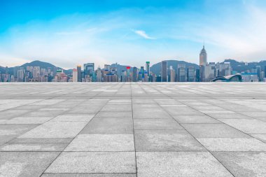 Panoramik Skyline ve Plaza Brick Open Buildin