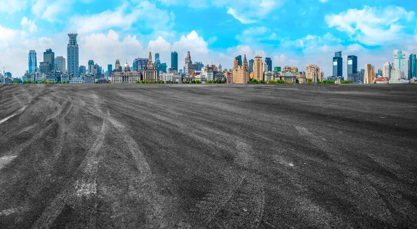 Road Ground Und Urban Skyline Architektur Landschaft — Stockfoto