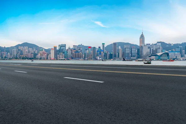 Panoramic View City Empty Road — Stock Photo, Image