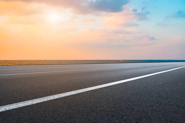 Air Highway Asphalt Road Beautiful Sky Scenery — Stock Photo, Image