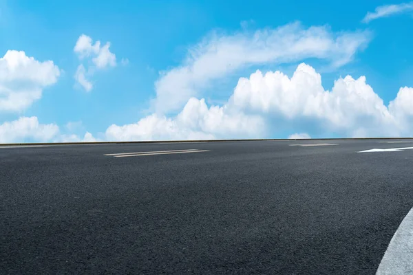 Road Pavement Blue Sky White Clouds — Stock Photo, Image