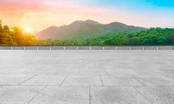 Empty Square Bricks Natural Landscape Scener — Stock Photo, Image