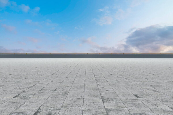 Пустая площадь Кирпичи и Sky Landscap
