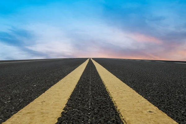 Sky Highway Asphalt Road and beautiful sky sunset scenery