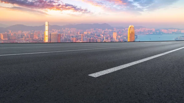 街のパノラマビューは 空の道路 — ストック写真