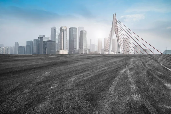 Superfície Estrada Skyline Construção Urbana Chongqing — Fotografia de Stock